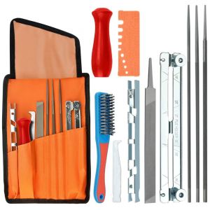 POPU-11Pcs Kit Affutage Chaine Tronçonneuse Affuteuse De Tronçonneuse Professionnel Kit D'Affûtage Pour Tronçonneuse Affûteuse De Lame De Tronçonneuse Affûteuse Tronçonneuse Portable Pour Affûter - Neuf