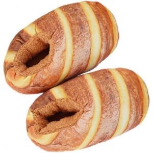 39/40 1 Paire De Chaussons À Pain En Faux Pain Français, Chaussons Super Doux, Sandales D'hiver En Coton Pour L'intérieur, En Peluche, Pour L'hiver - Neuf