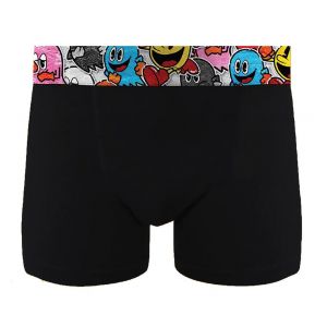 Boxer No Publik Featuring Pacman Homme Confort Et Fantaisie En Coton -Assortiment Modèles Photos Selon Arrivages- Uni Noir 1532 En Coton - Neuf