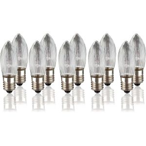 TIANYI-hellum 950021 Lot de 10 bougies de rechange pour arc-boutant 8 V, 3 W, pour guirlande lumineuse d'int&eacute;rieur avec 30 points lumineux, ampoules E10, 8 V, 3 W, 22 lumens - Neuf
