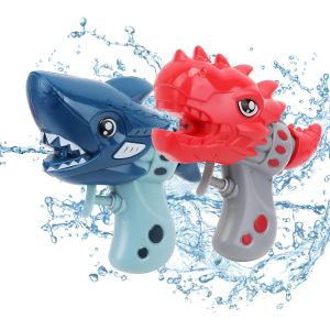2pack Pistolet &Agrave; Eau Enfant, Pistolet &Agrave; Eau Design Dinosaure Et Requin Water Squirt Jouets Taille Compacte Jouet Aquatique Pistolet A Eau Pour Les F&ecirc;tes Estivales Plein Air, Piscine Ext&eacute;rieure, Plage - Neuf