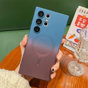 SJZG-Silicone Liquide Coque Magn&eacute;tique Pour Samsung Galaxy S22, Etui Avec Mag-Safe Case Faster Charging Ultra L&eacute;ger Et Mince Avec Effet De D&eacute;grad&eacute; Housse De Protection Antichoc - Neuf