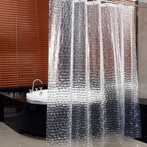 &Eacute;l&eacute;gant rideau de douche transparent 3D 180 x 200 cm &iquest; Lavable, antibact&eacute;rien, polyvalent pour la salle de bain et la d&eacute;coration int&eacute;rieure - Neuf