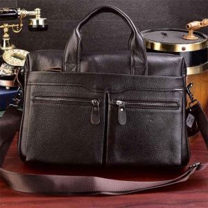 Newsbirds-Sac d'ordinateur en cuir véritable pour homme,étui à bombes pour homme,sac fourre-tout pour homme d'affaires,couche de médecin,15 ",6" - Design3 Coffee - Neuf