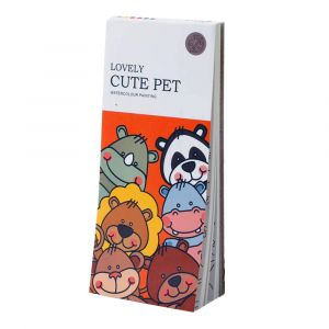 Carnet de peinture aquarelle portable pour enfants - S&eacute;rie Animaux avec 20 feuilles et 2 pinceaux - Neuf