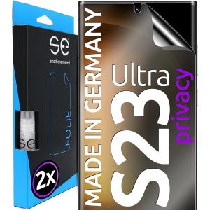 LORANKA-2x se&reg; Film de Protection 3D Privacy pour Samsung Galaxy S23 Ultra, Auto-r&eacute;parateur, Compatible Empreinte & FaceID, Installation Sans Bulles, R&eacute;sistant aux Chocs et Rayures, Fabriqu&eacute; en Allem - Neuf