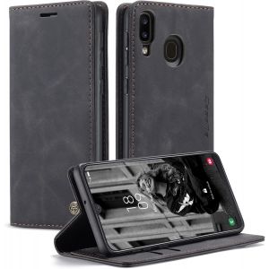 Kal-Coque Pour Samsung Galaxy A40 Pochette, Etui Protection Housse Premium En Cuir Pu,Etui À Rabat Pochette De Portefeuille Étui Pour Samsung A40 Case, Noir - Neuf