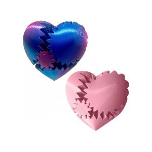 Lot de 2 balles anti-stress en forme de coeur - Rose - Imprim&eacute;es en 3D - Neuf