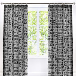 - Football U2013 Rideaux Pliss&eacute;s Doubl&eacute;s Pour Enfants U2013 168 X 183 Cm (L X H) | Gris Et Jaune - Neuf