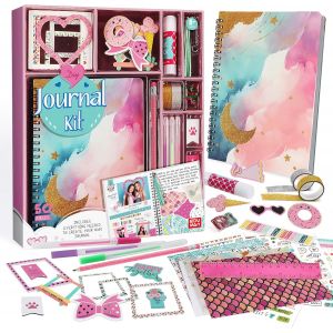 JEXNOVASHOP-Scrapbooking accessoires set, Bullet Head Garbage journal set avec Diary Scrapbooking accessoires, A5 Raster Notebook, cadeau de scrapbooking DIY pour les filles (rose) - Neuf