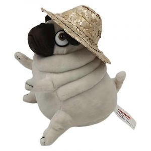 Peluche carlin mignonne et mignonne, poup&eacute;e de chien carlin laid, cadeau pour enfants, poup&eacute;e de chiffon aux grands yeux-Avoir un chapeau - Neuf