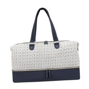 Sac Fourre-Tout De Voyage Impermeable, Grand Sac A Langer Pour Bebe, Ideal Pour Le Travail Et La Salle De Sport, Bleu Et Blanc. - Neuf