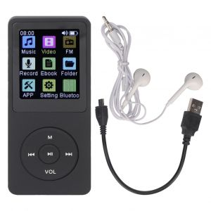 Lecteur MP3 Bluetooth, ecran couleur 1,8 pouces, haut-parleur integre, lecteur de livres electroniques, enregistreur, lecteur de musique de poche - Neuf
