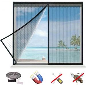 Moustiquaire Fenetre, 100x120cm Moustiquaire Aimantée Fenetre, Moustiquaire Fenêtre Aimantée, Sans Perçage, Moustiquaire Avec Protection Anti-Moustiques, pour Fenêtre Portes Patio - Neuf