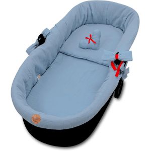 Coussin De Si&egrave;ge Pour Poussette B&eacute;b&eacute; - Housse De Nacelle Habillage Couffin O R&eacute;ducteur Chaise Haute Accessoires 3 Pi&egrave;ces Avec Insert Et Oreiller Plumes - Neuf
