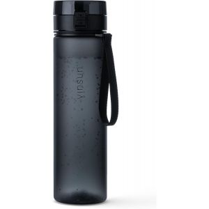 Eryi-Bouteille D'eau 1l Noir - Sans Bpa, Anti-Fuite, Facile À Ouvrir À Une Main - Gourde Sport Légère Pour Velo, Randonnee, Voyage, Fitness, Camping - Neuf