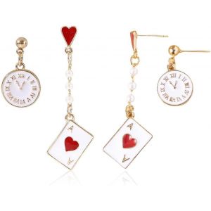 Kal-Pièces Boucles D'oreilles Amusantes Poker Uniques Pour Les Femmes Poker En Forme De Boucles D'oreilles La Mode Bijoux Hypoallergéniques - Neuf