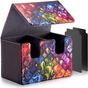 Mdy-Boîte De Rangement Pour Cartes Ygo Avec 2 Séparateurs De Cartes De Qualité Supérieure, Peut Contenir Plus De 220 Cartes Individuelles, Compatible Avec Tcg/Ocg/Mtg (Grille Élémentaire - Neuf