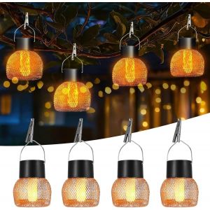Sansh-4 Pcs Lumiere Solaire Exterieur, Ip65 Étanchéité Lanterne Solaire Exterieur Jardin, Lampe Solaire Exterieur Jardin Suspendues, Pour Les Jardins, Les Terrasses, Les Clôtures, Les Arbres - Neuf