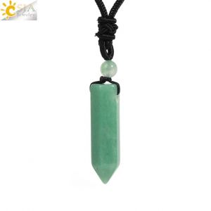 Collier Tendance Pour Hommes Et Femmes, Pendentif En Pierre Naturelle, Loup, Requin, Dent, Améthyste, ?il De Tigre, Cristal, Obsidienne Noire, H247--Aventurine - Neuf