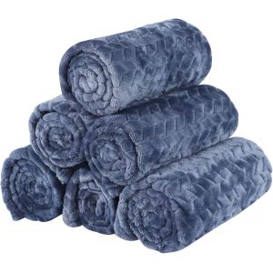 Kalanka-Couverture Pour Chien Chaton, 6 Pi&egrave;ces Moelleux &Eacute;pais En Flanelle Lavable Animaux Coussin Pour Petits Et Moyens Chiots Et Chatons Xh075 (104 X 76 Cm, Blue Wheat Ears) - Neuf