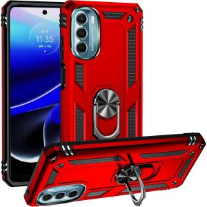 Kal-Coque Pour Motorola Moto G 5g 2022, + Hd Verre Trempé, Etui Housse De Protection Antichoc Durable Résistante 2 En 1 Hybride Pc Robuste Tpu Souple,Rouge - Neuf