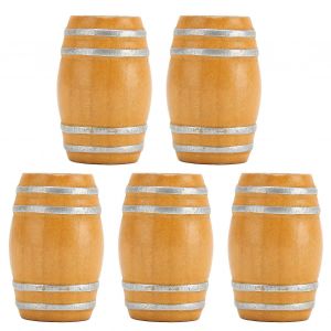 5 Pcs Miniature Simulation De Baril De Bi&egrave;re En Bois Vintage 1:12 Mod&egrave;le De Tonneau De Vin De Maison De Poup&eacute;e Pour Accessoires De Maison De Poup&eacute;e - Neuf