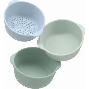 Vert 3 Bols gigognes en Silicone et Tamis-Accessoires id&eacute;aux pour Le Plateau de Jeux sensoriels PlayTRAY-Accessoires pour Le Plateau Tuff-Jouets d&iquest;&eacute;veil et d'activit&eacute;s - Neuf