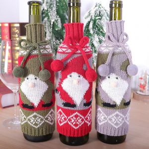 3 Pack De No&euml;l, Vin, Bouchons De Bouteille, Nain Adorable Motif Emballage De Bouteille De Vin De No&euml;l Chandail - Neuf