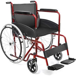 SUBZONAL-Fauteuil Roulant pliable l&eacute;ger &agrave; autopousser pour les handicap&eacute;s et les personnes &acirc;g&eacute;es AGILA BASIC, Accoudoirs et Repose-pieds fixes, Ceinture de s&eacute;curit&eacute;, Garantie 24 mois - Neuf