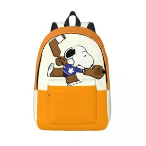 Sac de maternelle Snoopy gardien de but feuille d'érable Peanuts Snoopy Grils Harajuku Design randonnée cadeau d'anniversaire sac à compartiments multiples - Neuf
