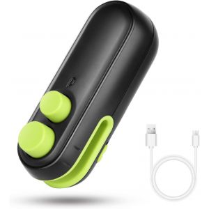 Mini Scelleur Sac Plastique(Noir), Portable Scelleuse Pour Sacs Scelleur Thermique 2 En 1 Avec Cutter Coupe Et Scelle Les Sacs Plastiques,Convient Aux Aliments De Cuisine Pour Sac À Frites - Neuf