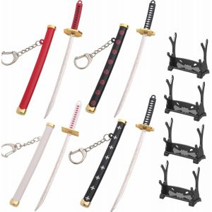 Kal-Mini Katana One Piece Anime Samouraï Épée De Samouraï Avec Support, 4 Designs Différents - Neuf