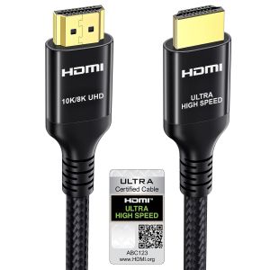 C&acirc;ble HDMI 2.1 7.5M, Certifi&eacute; 10K 8K 4K C&acirc;ble HDMIUltra Haute Vitesse 4K 240Hz 165Hz 120Hz 8K 60Hz 48Gbps HDCP 2.3 Dolby Atmos Vision eARC HDR pour PC Moniteurs Gaming TV Soundbar - Neuf