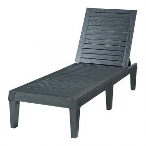 Chaise Longue De Jardin 172 X 58 X 74 Cm Noir Structur&eacute; Helloshop26 03_0009206 - Neuf