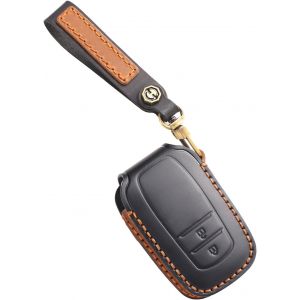 Étui de protection en cuir pour clé de voiture Toyota Yaris Cross Hybride Corolla RAV4 Prius Camry Auris Fortuner Highlander Porte-clés de voiture 2020-2024.[H103] - Neuf