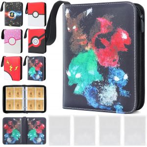 Mdy-Classeur Carte Pour 400 Cartes Avec 400 Pochettes, Album Carte Pour Poke V, Vmax, Tag Team, Ex, Gx, Mtg, Tcg, Protection Carte, Cahier En Cuir Pu Imperméable (Mythologique) - Neuf
