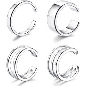 Kahfl-Manchettes D'oreilles Argent 925 Pour Femme Clip Boucles D'oreilles Manchette D'oreille En Cartilage Helix Non Perçant Clip On Wrap Hoop Boucles D'oreilles Cartilage Conque Bijoux D'oreilles - Neuf