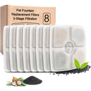 Ensemble De Filtres Carrés Pour Distributeur D'eau Pour Animaux De Compagnie, Filtres De Remplacement Pour Système De Filtration Triple, Adaptés Aux Distributeurs D'eau Automatiques Pour Animaux De Compagnie. - Neuf