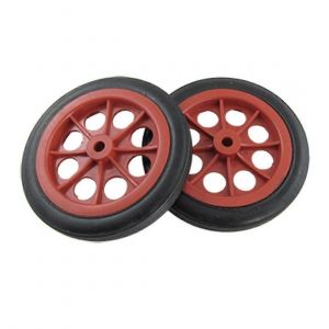 2 pcs Panier à provisions remplaçable chariot 4.4"" roues rouge noir - Neuf