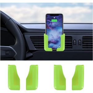 MDY-2 Pcs Support De Téléphone Portable Multifonctionnel Amélioré, Support Mural Adhésif pour Téléphone Portable pour Chargeur, Mount Support Mural sans Endommager Le Mur Largeur Réglable(Vert) - Neuf