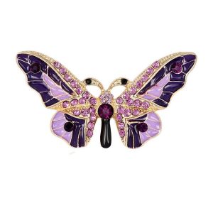 Broche Papillon En Strass Pour Femme, &Eacute;pingle De Mariage En Cristal, Bijou &Eacute;l&eacute;gant, Couleur Argent. - Neuf