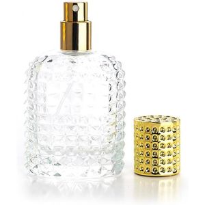 Sansh-Lot De Vaporisateurs Vides Rechargeables En Verre Transparent De 50 Ml Avec Entonnoir De Remplissage (Doré) - Neuf