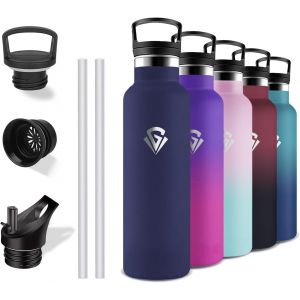 Gourde Isotherme 500ml, Avec Paille, Anti Fuite, Sans Bpa, Double Isolation, Gourde Enfant Inox, Facile &Agrave; Transporter, Bouteille D'eau Pour &Eacute;cole, Bureau, Voyage, Camping[Que9270041] - Neuf