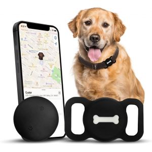 Traqeur de Chien Noir, traqueur d'animaux de Compagnie avec Support de Collier de Chien, sans Frais mensuels pour Le Suivi de la localisation, Fonctionne avec Find My, Pas Le Tracker GPS - Neuf