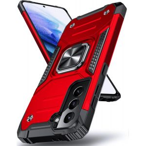 LORANKA-Galaxy S21 5G Coque, Housse de Protection Antichoc de Qualit&eacute; Militaire, Etui avec Anneau M&eacute;tallique Am&eacute;lior&eacute;e [Support Magn&eacute;tique], Compatible avec Samsung Galaxy S21, Rouge - Neuf