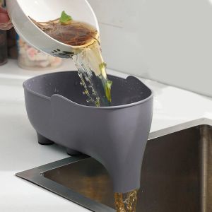 Vidange D'éléphant, Crépine Vidange D'angle En Forme D'éléphant, Panier D'évier Vidange Multifonctionnel Nettoyant Les Passoires D'aliments Pour Fruits - Neuf