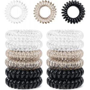 Kal-12 Pièces Elastique Cheveux Spirale, Elastique Spirale En Plastique, Cheveux Fille, Elastique À Cheveux En Spirale Sans Dommages Pour Filles Et Femmes - Neuf