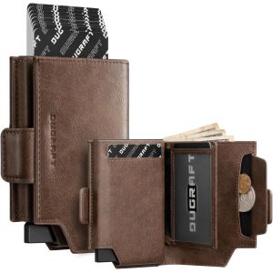 Porte-Cartes Avec Poche Pour Pi&egrave;ces De Monnaie, Fermeture Magn&eacute;tique, Blocage Rfid, Fen&ecirc;tre Pour Carte D'Identit&eacute; Et Organiseurs D'Argent, Marron, Minimaliste - Neuf