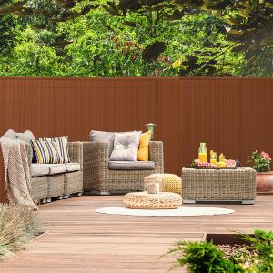 Canisse PVC Brise Vue, Paravent de Jardin, Piscines, Palissade en PVC R&eacute;sistant aux UV, Intemp&eacute;ries, Marron 180 x 800 cm - Neuf